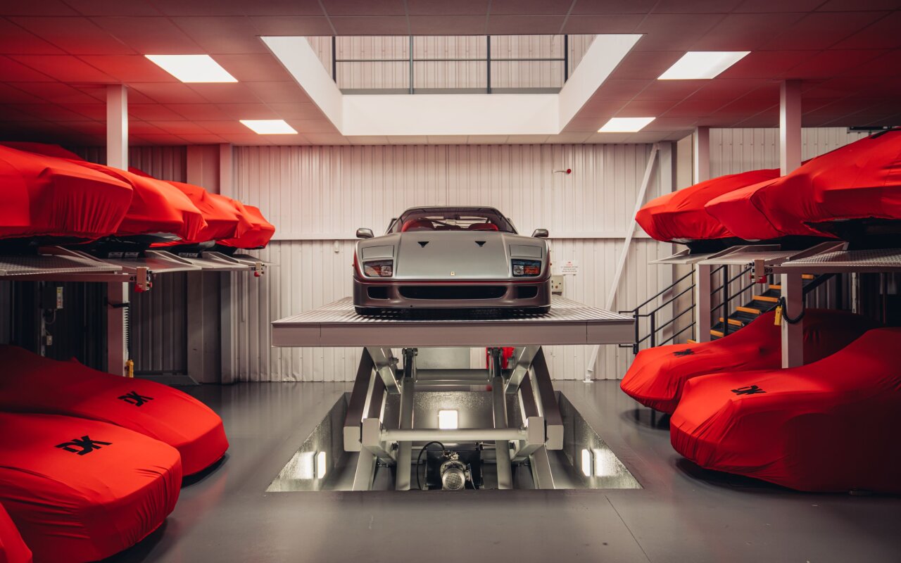 automotive mezzanine floor for car storage.