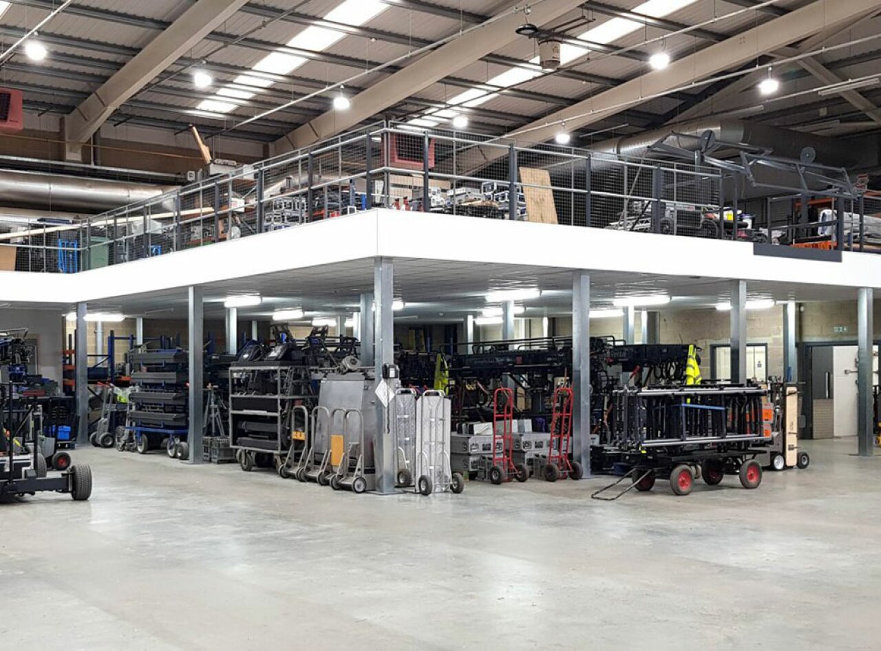 Warehouse Mezzanine Floor for Arri Lighting.