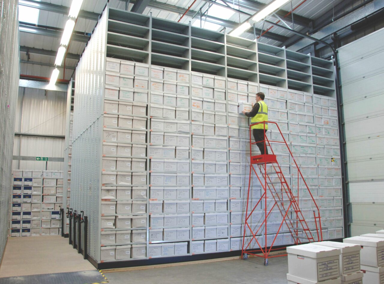 Heavy duty mobile shelving - maximise storage space.