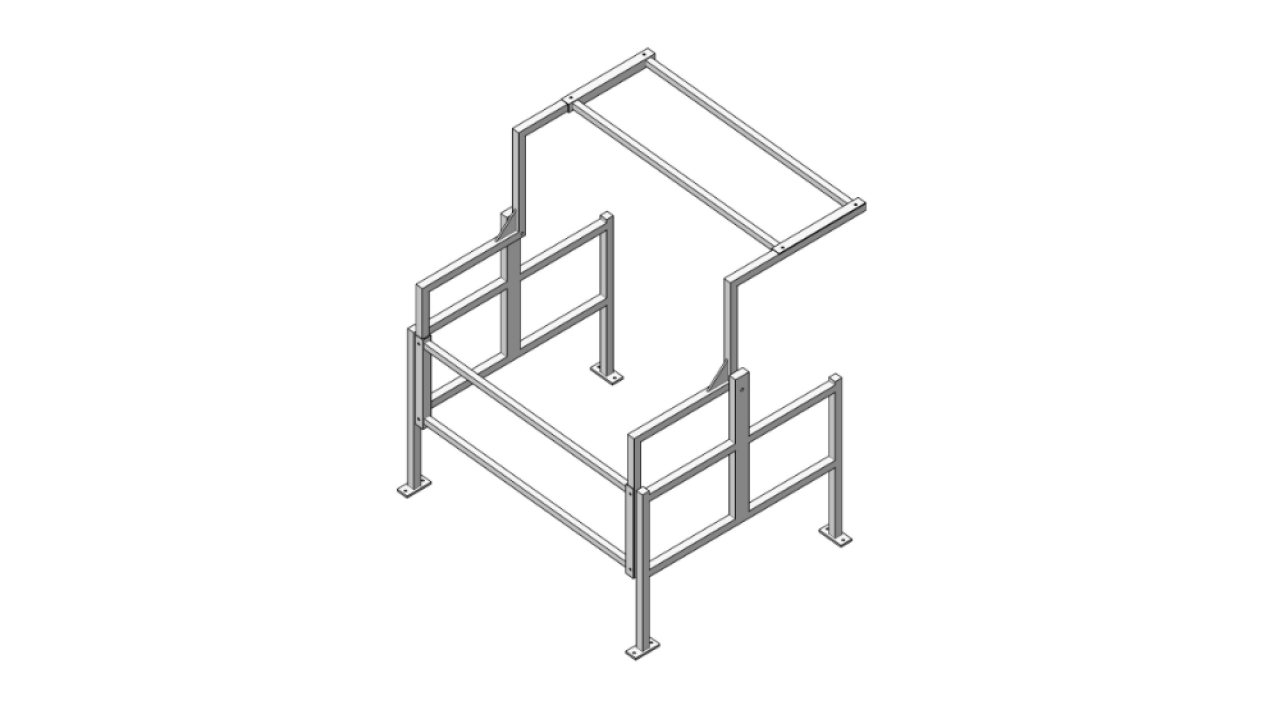 Mezzanine floor loading gate.