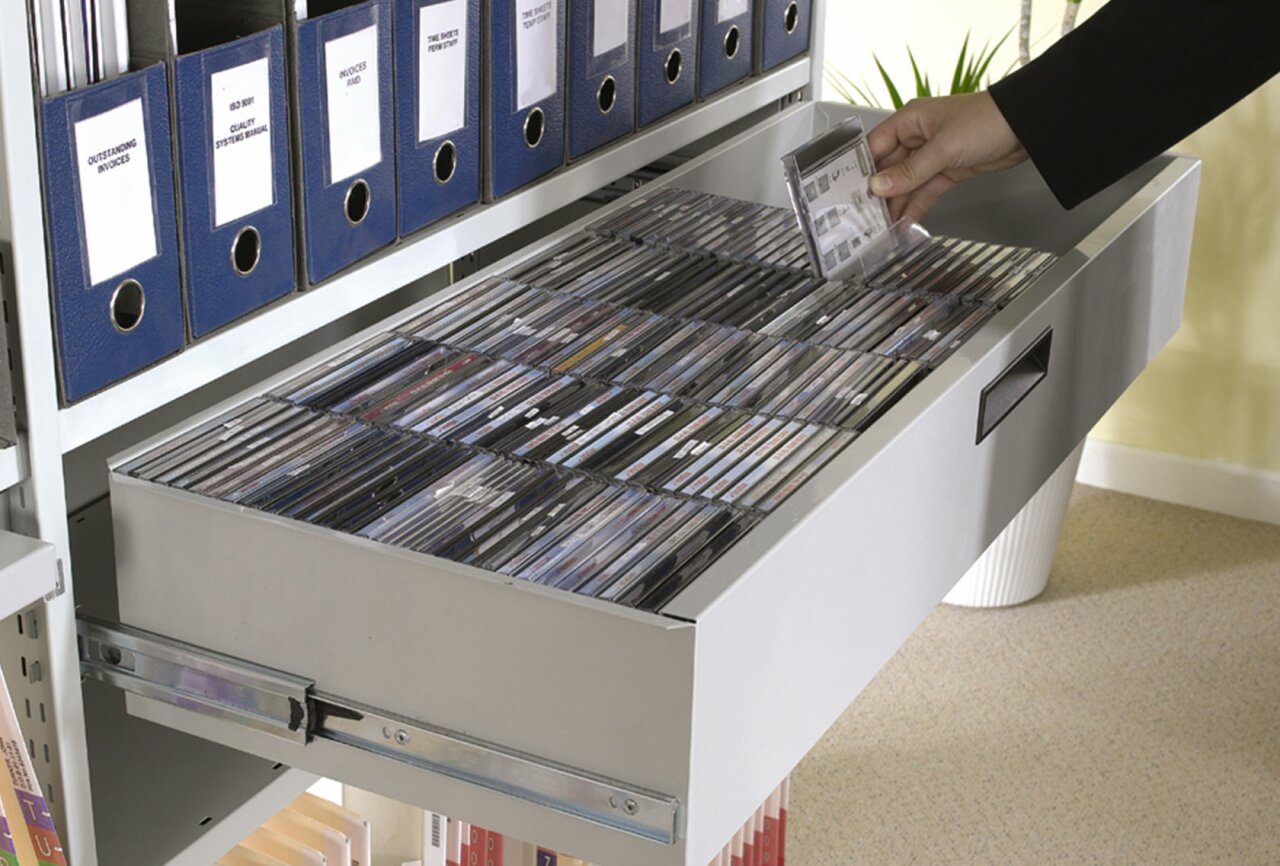 Office filing and shelving.