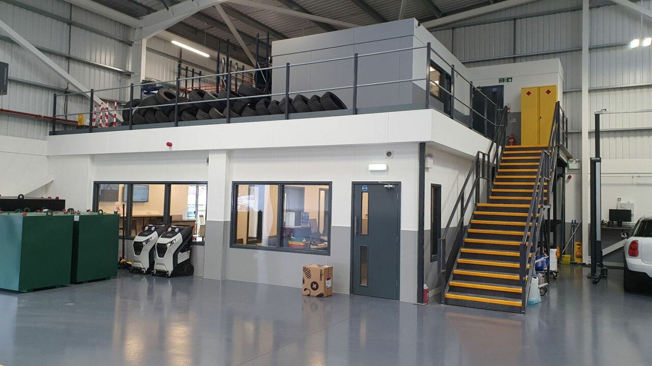 Office Mezzanine Floors - car garage client.