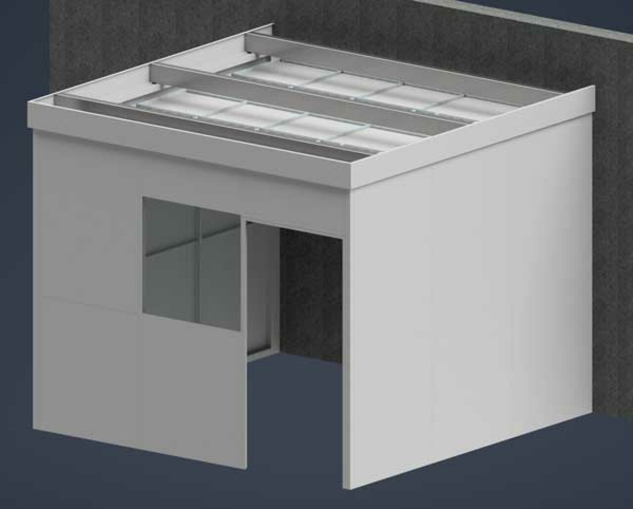 Single Skin Steel Partition Room with Single Door.