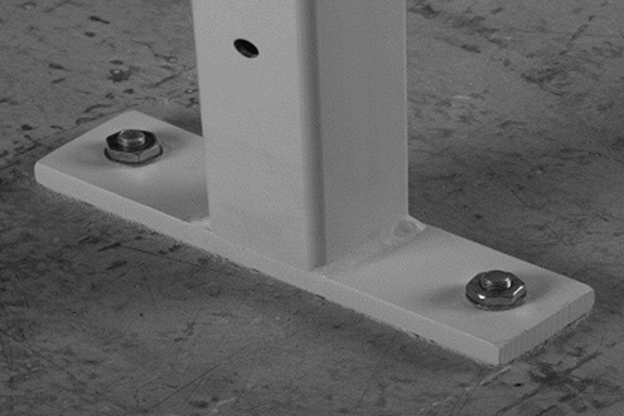 Single Skin Steel Partitioning - Floor bolts.