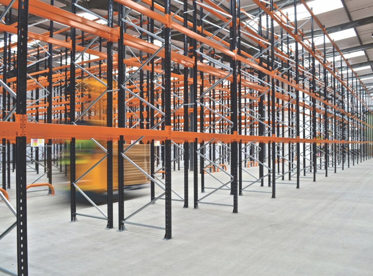 Pallet Racking - wide aisle.