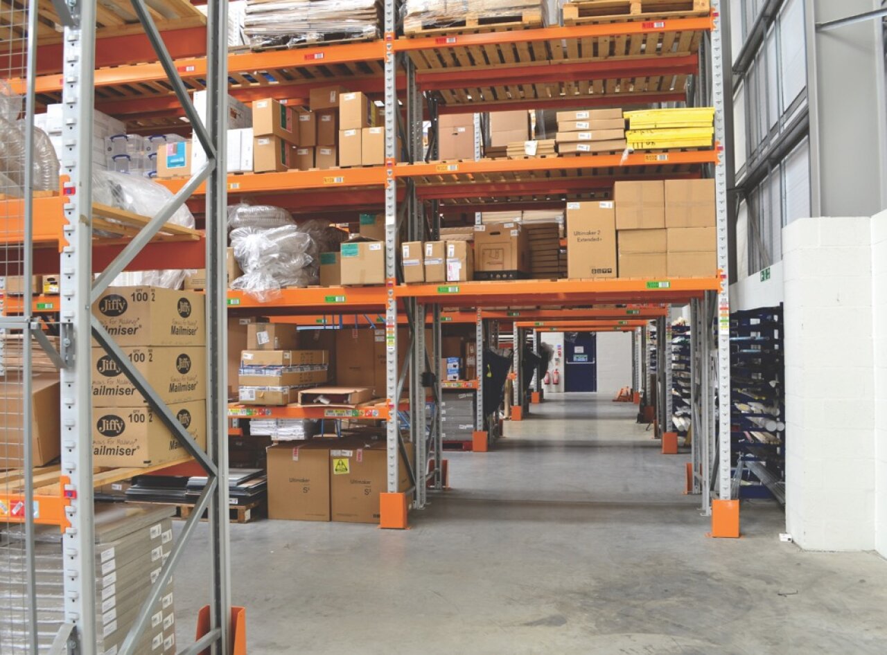 Wide Aisle Pallet Racking with truck aisle.