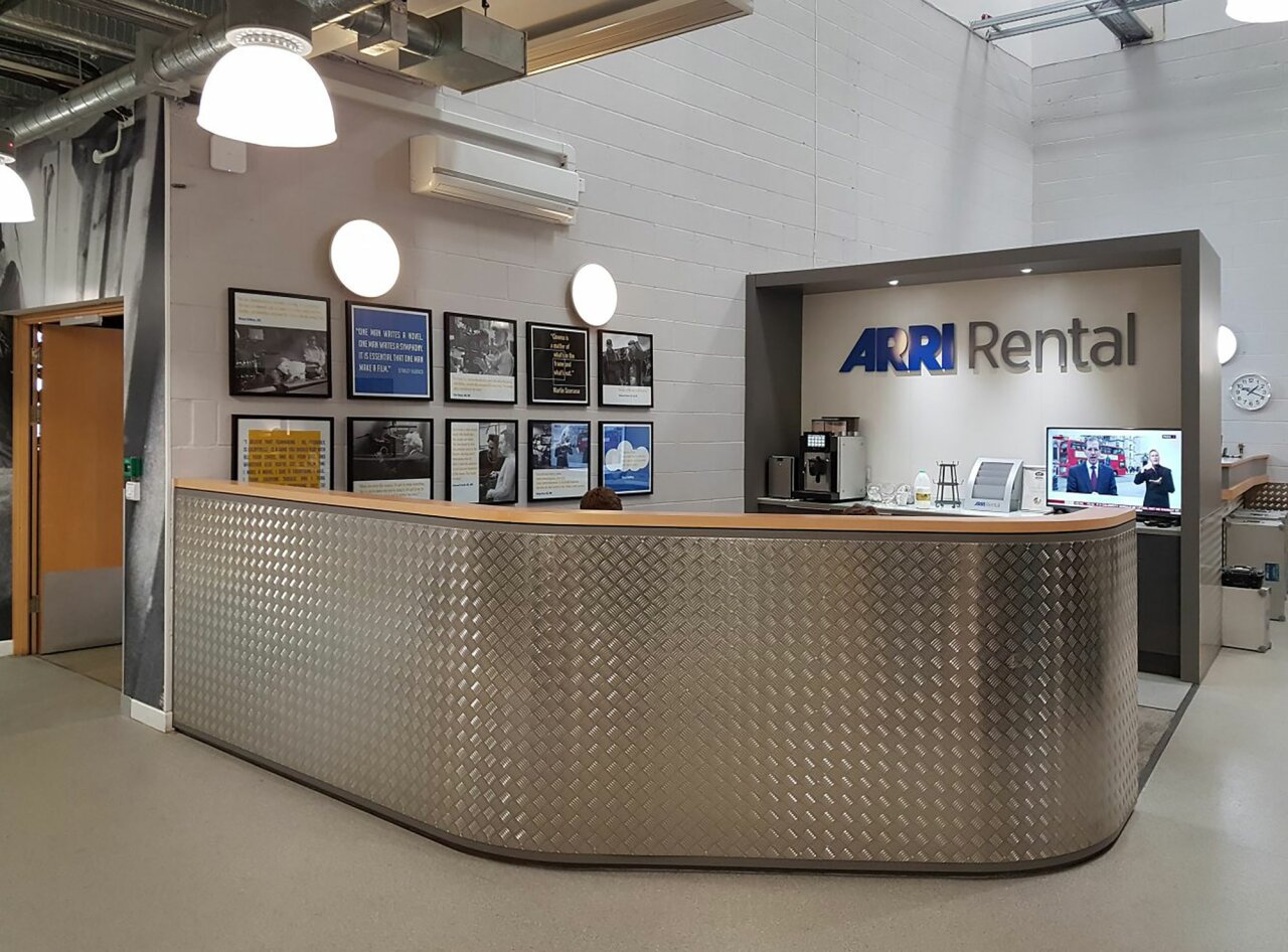 Arri Lighting - office fit out - bespoke reception desk.