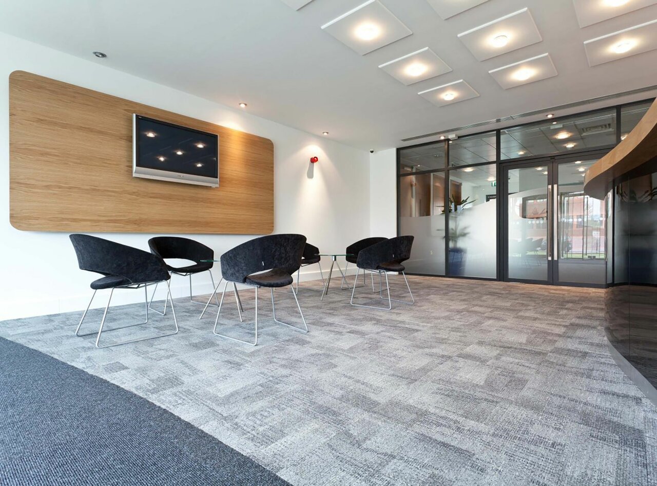 Arri Lighting - mezzanine flooring - office fit out - main reception area.