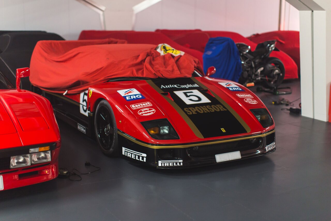 Car Storage Mezzanine F40 Race Car.