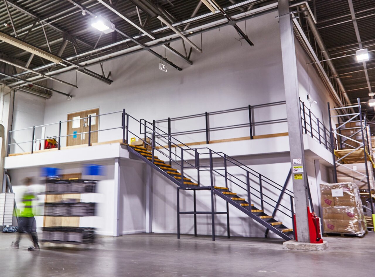 Everything5 - Office Mezzanine Flooring with stairs.