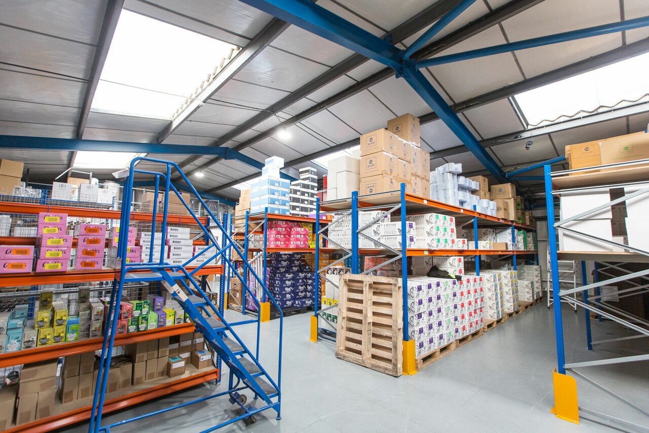 Kingdom Coffee - Small warehouse mezzanine - storage area.