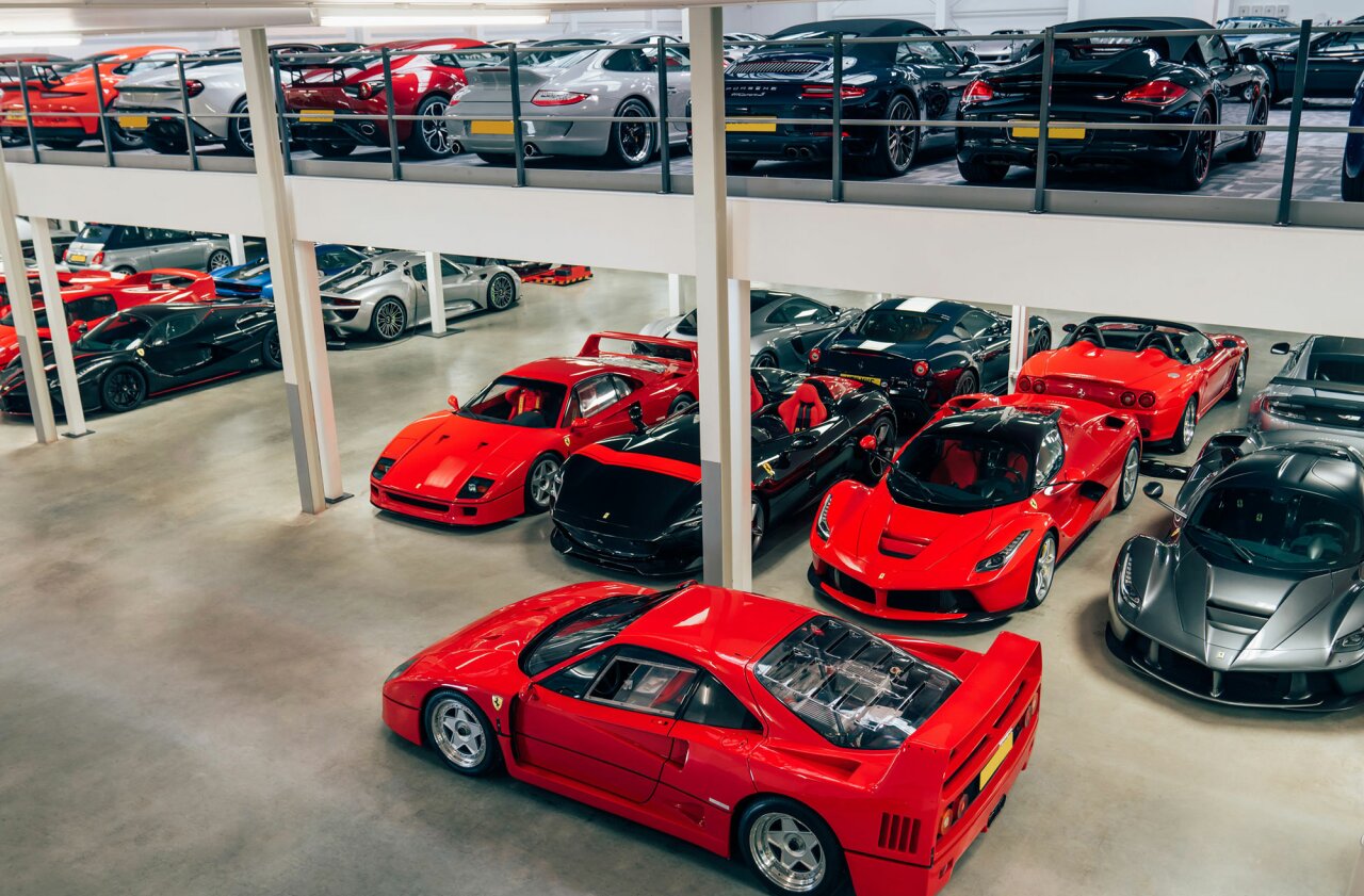 V Management - automotive mezzanines - super car storage - Ferrari.