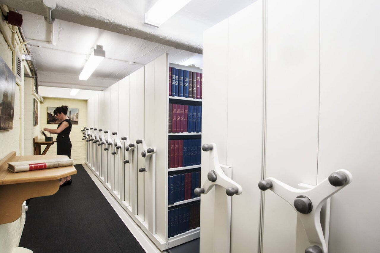 roller racking mobile shelving system.