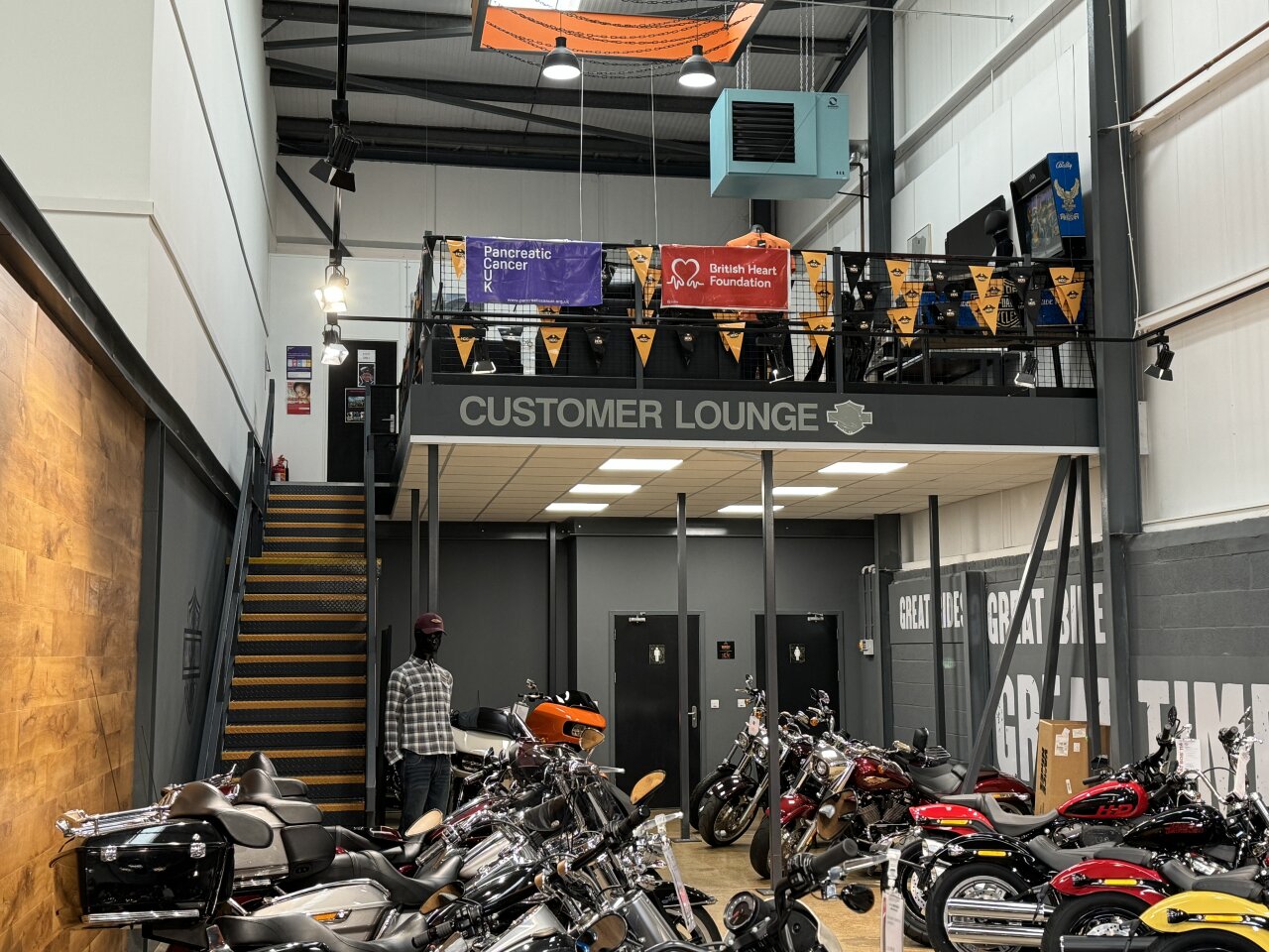 small mezzanine floor retail.